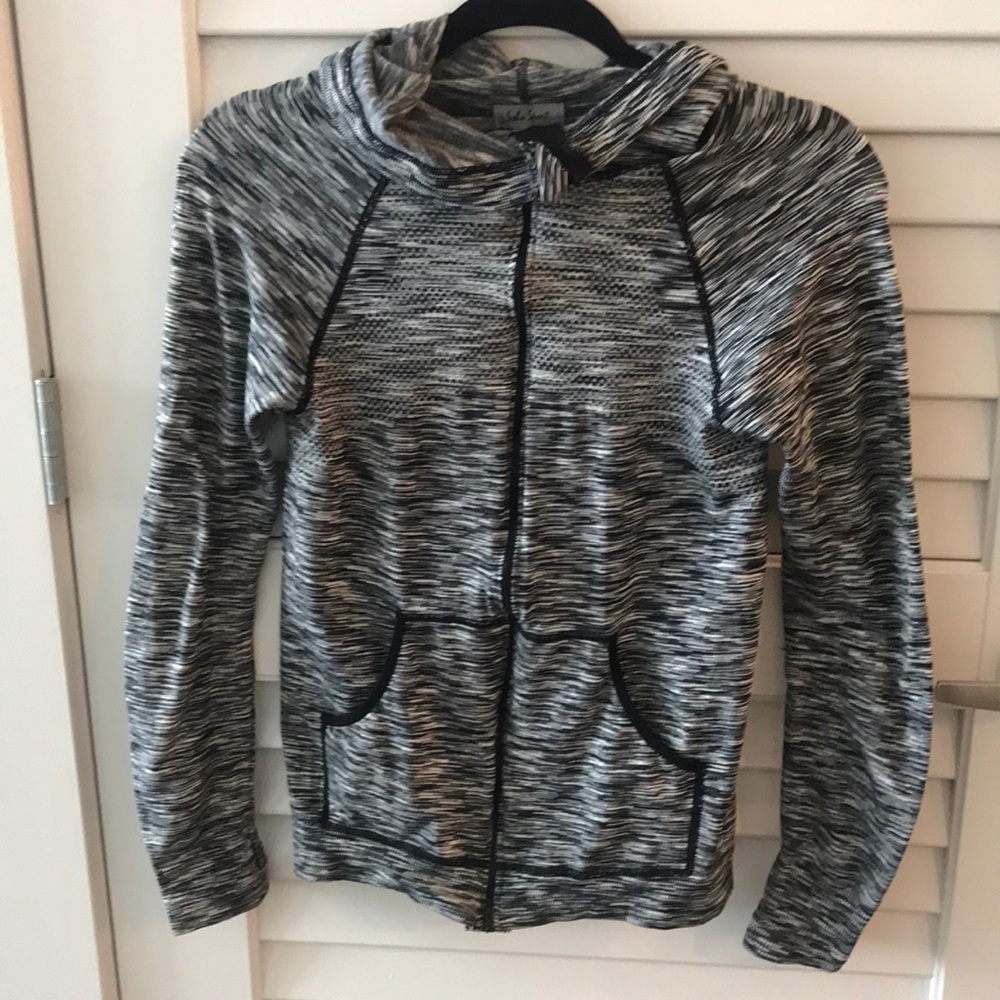 Hooded athletic jacket